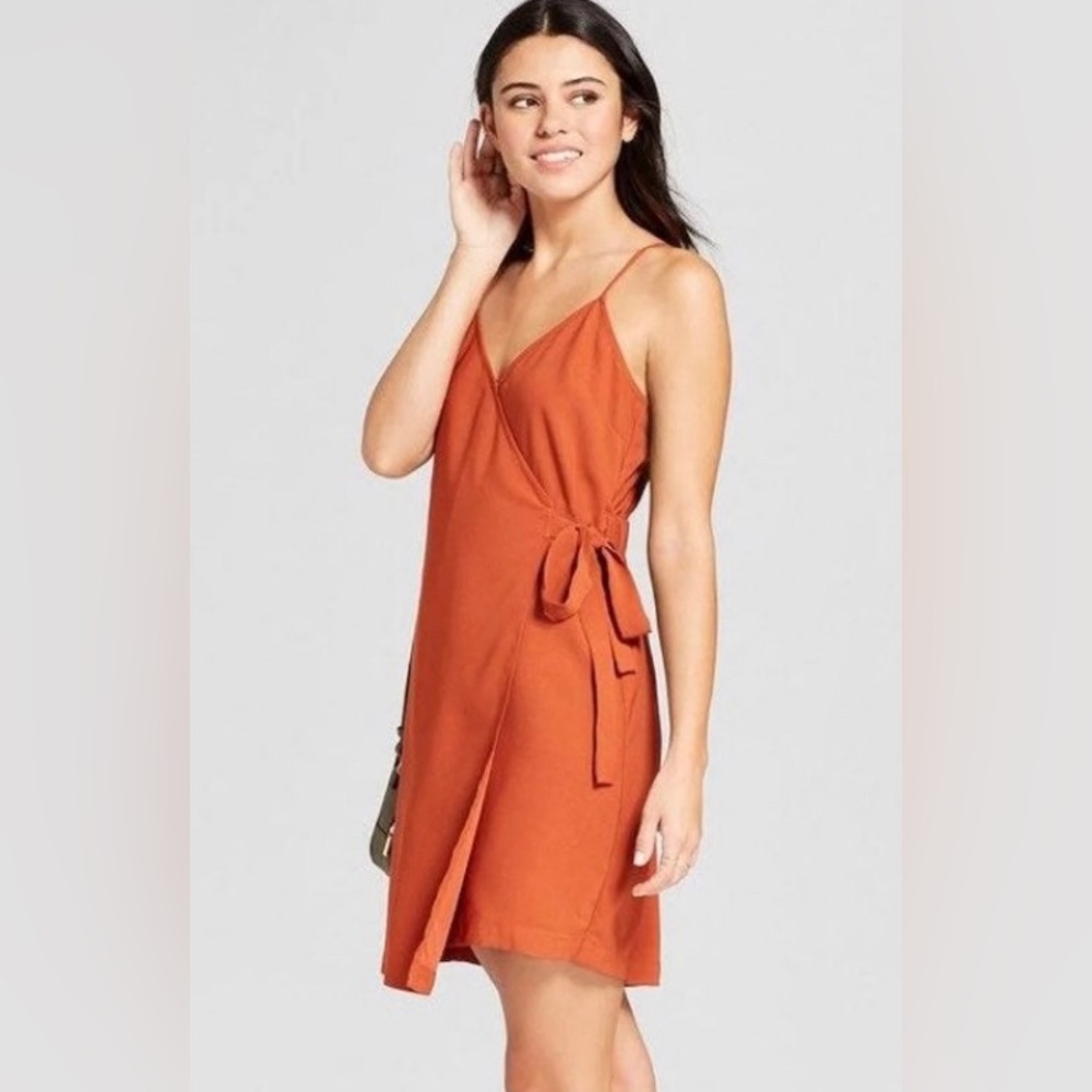 Mossimo burnt orange wrap dress